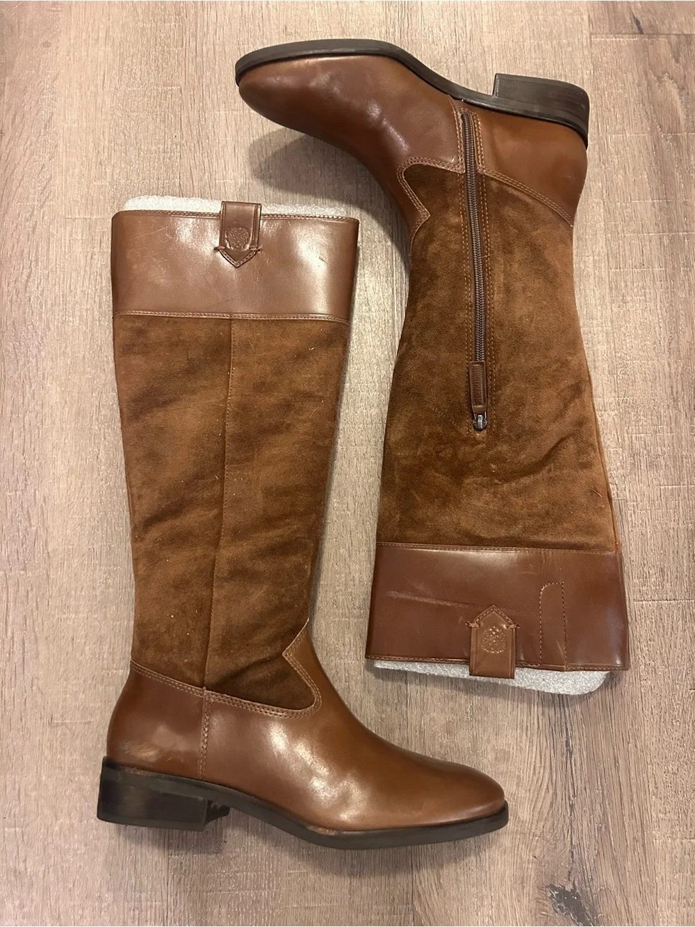 Vince Camuto Selpisa Womens Knee High Riding Boots Brown Side Zip Size 9M